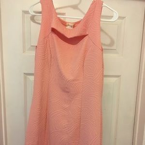 Coral textured short dress